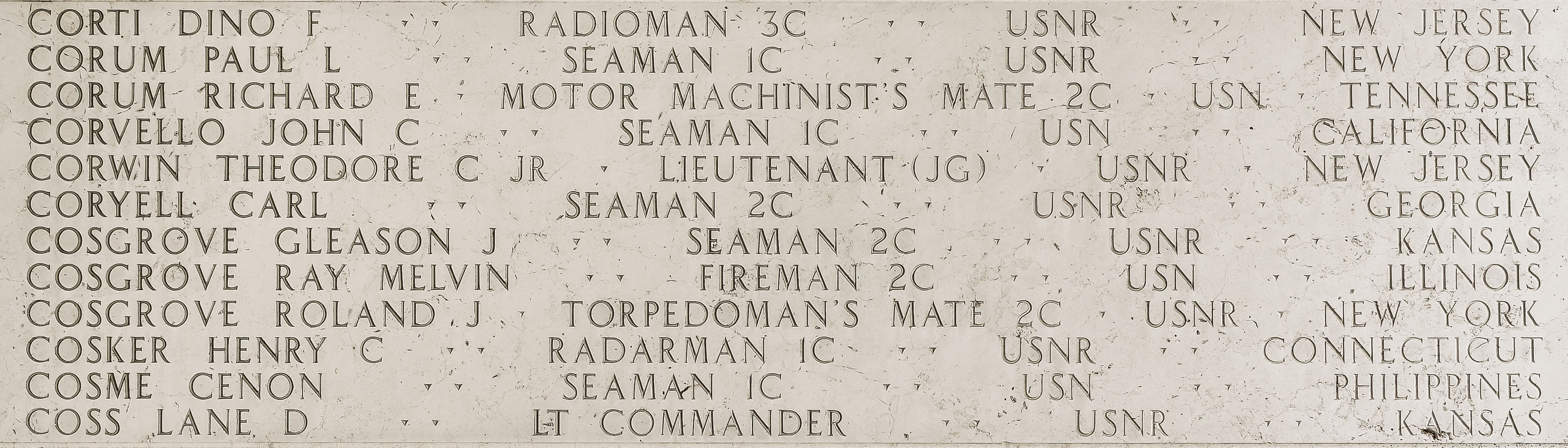 Henry C. Cosker, Radarman First Class